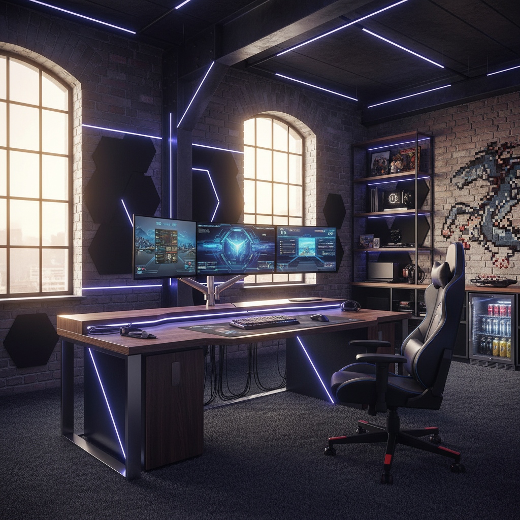 A beautiful Barbecue Area designed in Gaming Room style. Transform this room into a gaming setup whi - Barbecue Area design