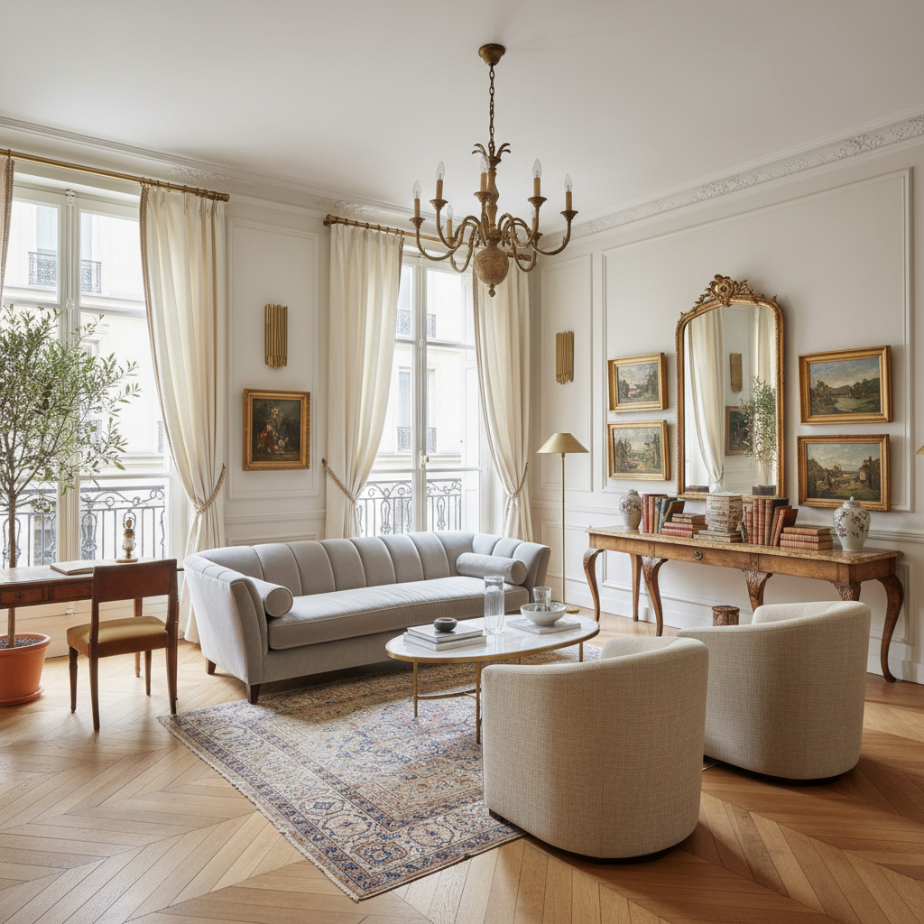 A beautiful Balcony designed in Parisian style. Transform this space into a Parisian interior while  - Parisian design