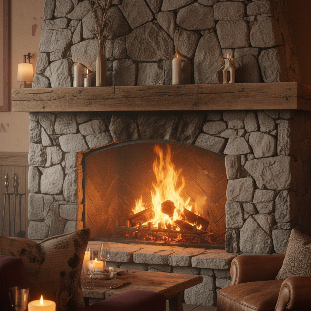 Design a warm and inviting restaurant with a cozy Airbnb-inspired aesthetic, reminiscent of a seclud - Cozy Airbnb Restaurant design